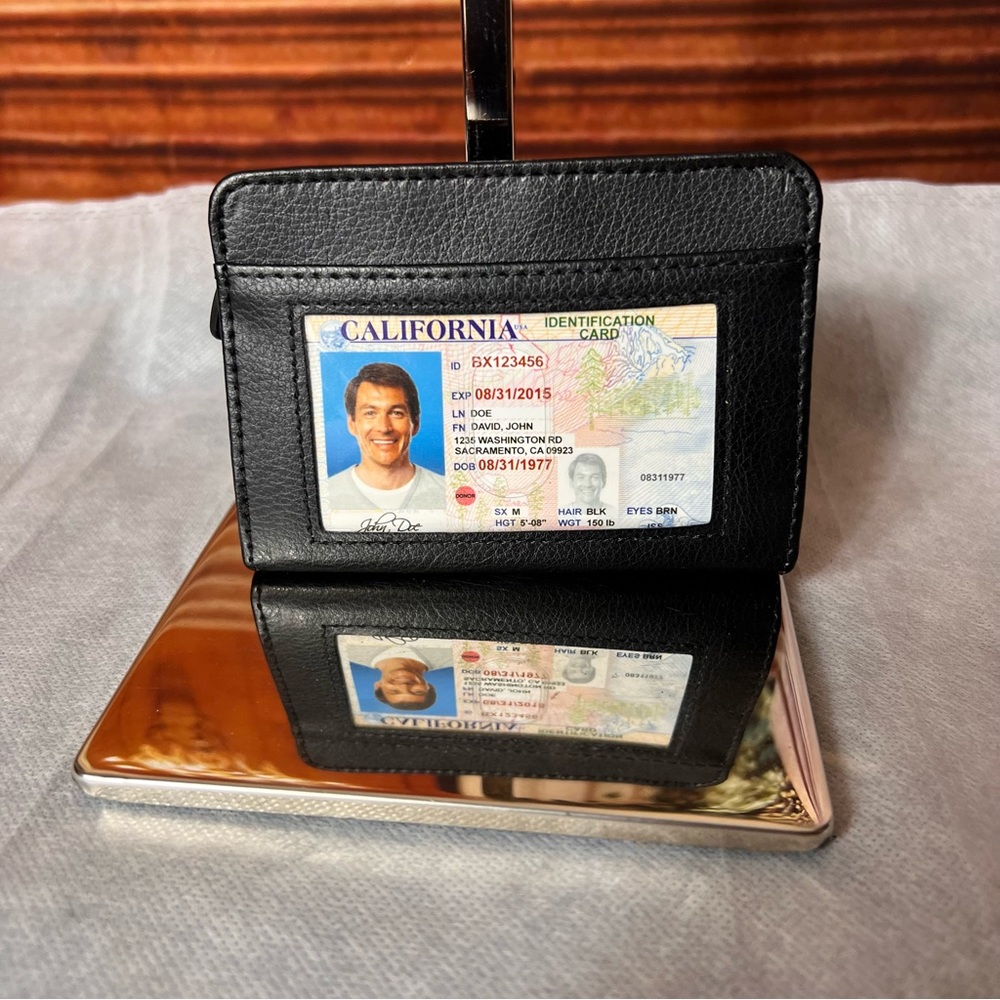 NWOT RFID Black Card Holder Wallet, 20 slots plus ID window